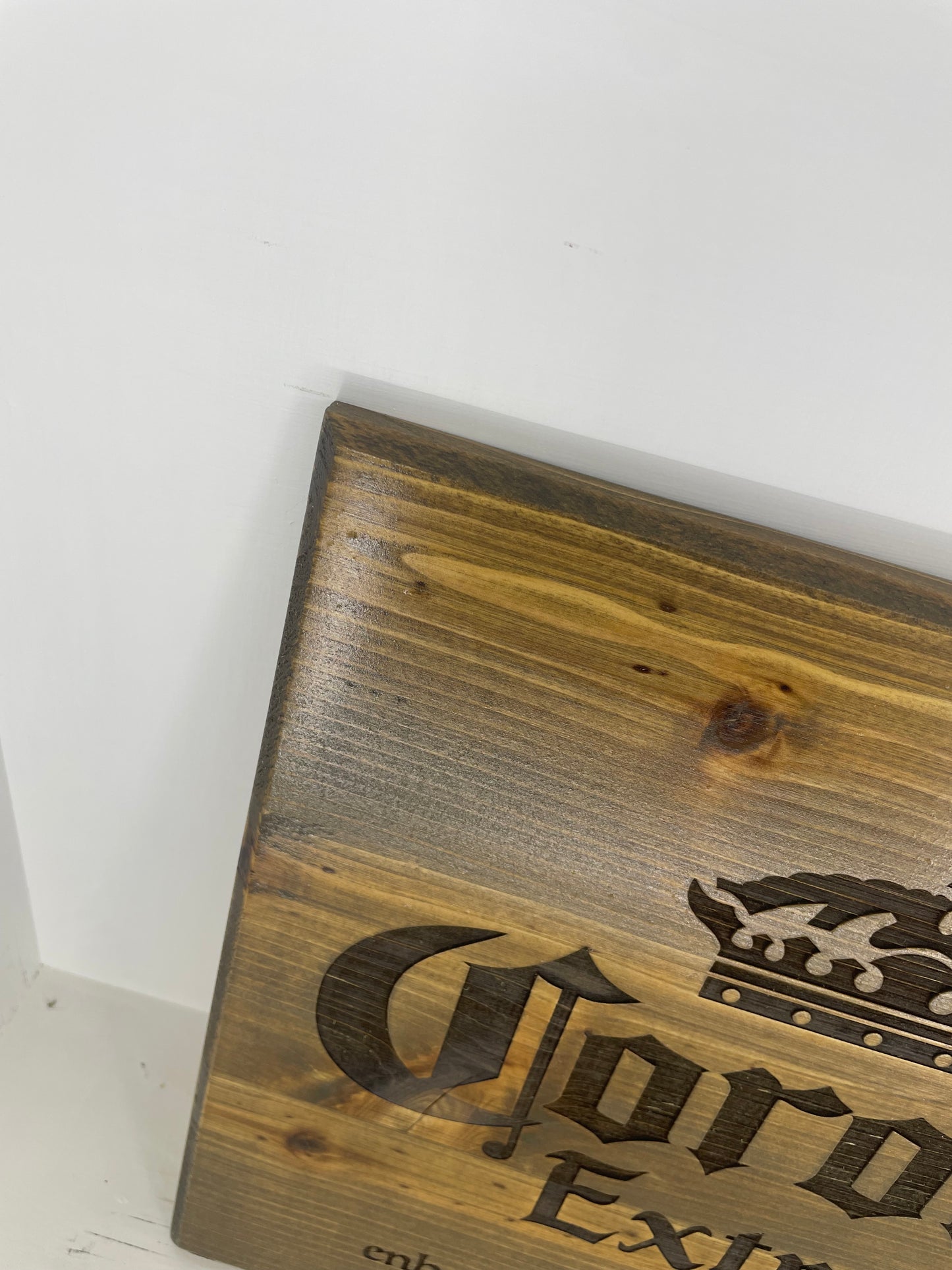 Corona Beer plaque laser engraved.