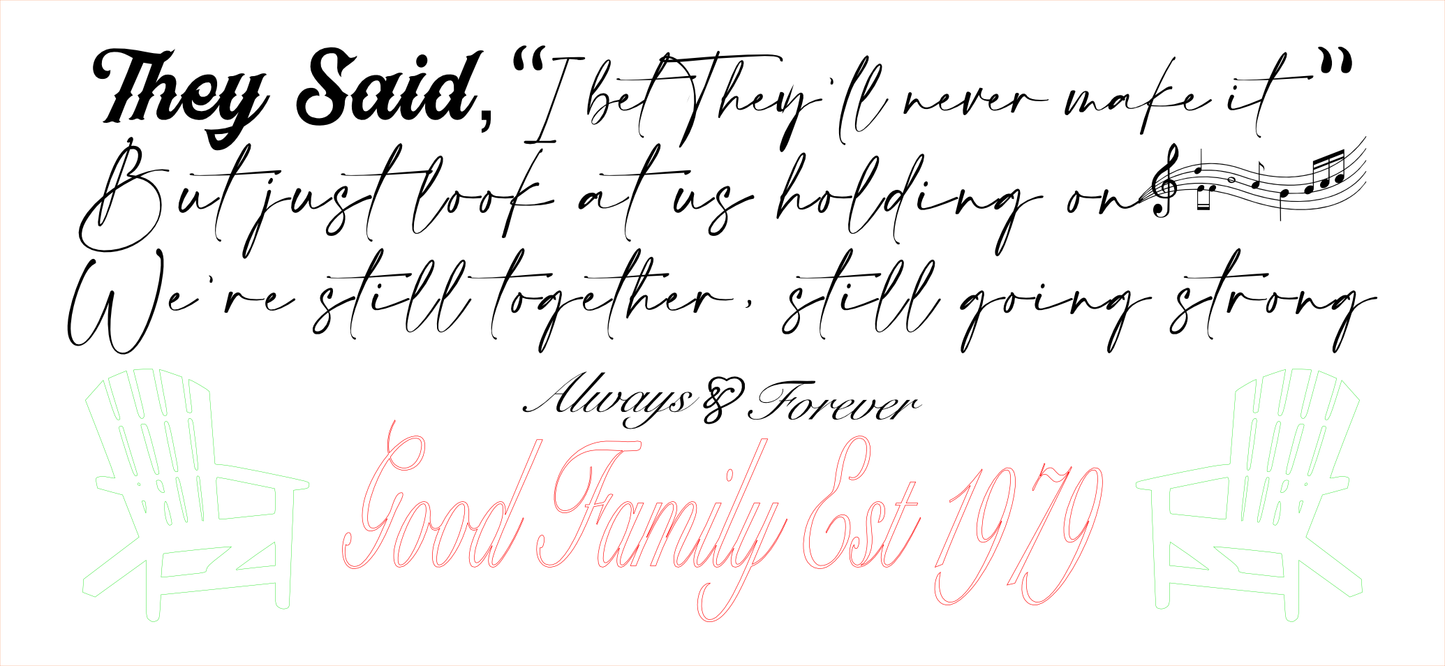 Custom order Family sign w/ Lyrics