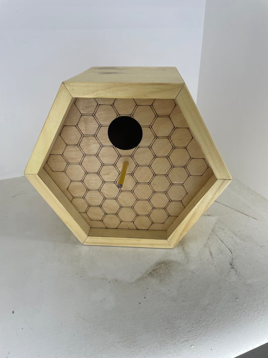 Octagon Shaped Birdhouse made of Pine