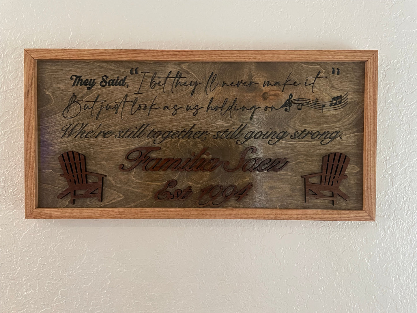 Custom order Family sign w/ Lyrics
